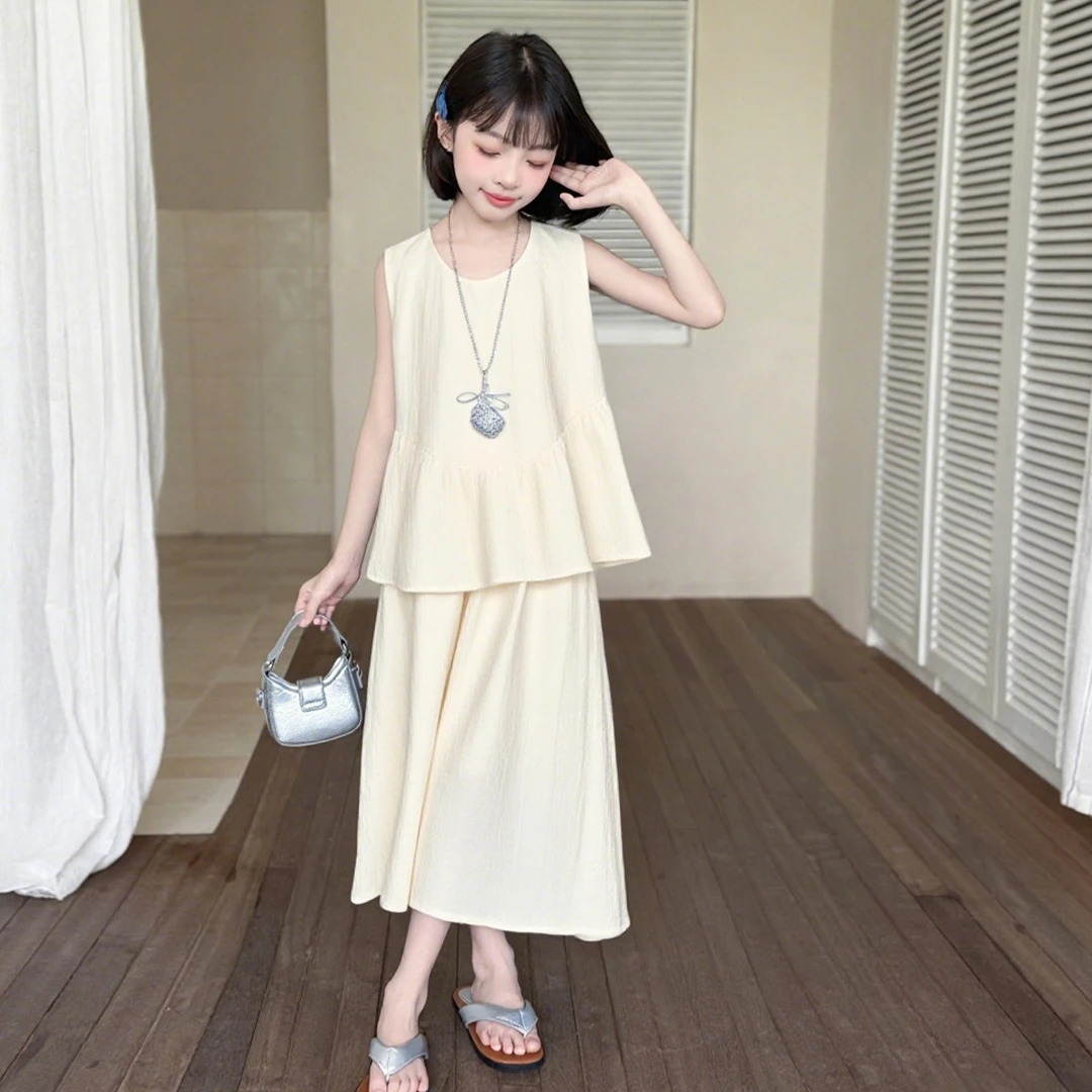 简约潮牌店铺儿童服装2025年款衣服女童装夏装套装6-12岁高级感15