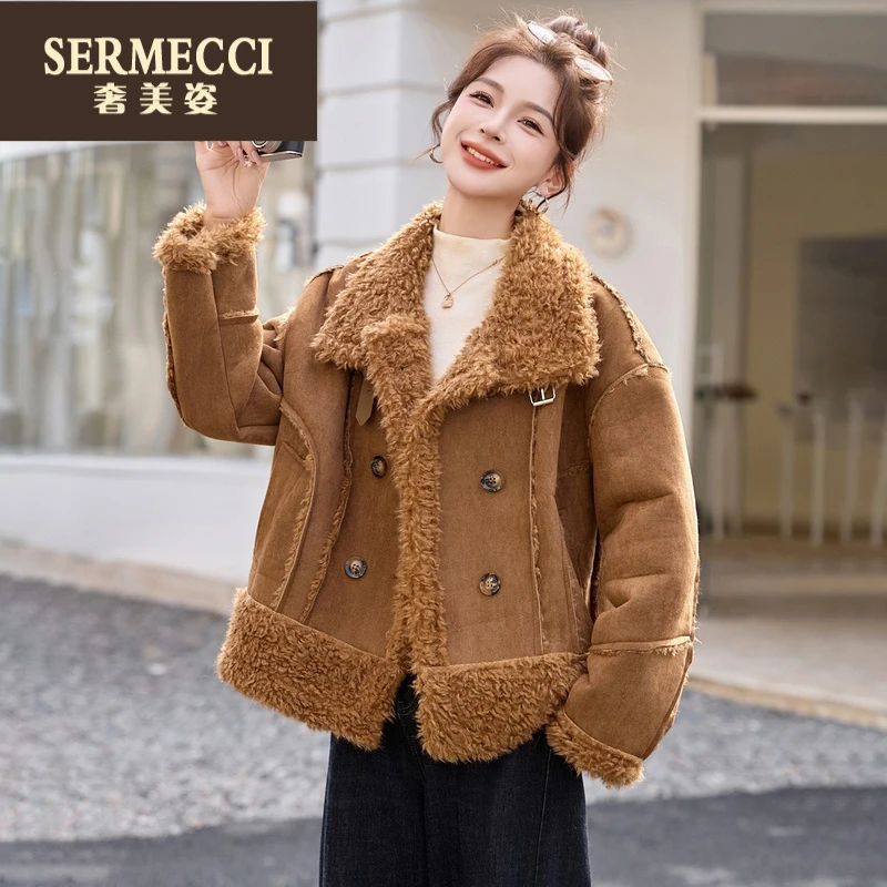 奢美姿上档次复古外套女2025冬新款宽松显瘦加厚保暖棉服