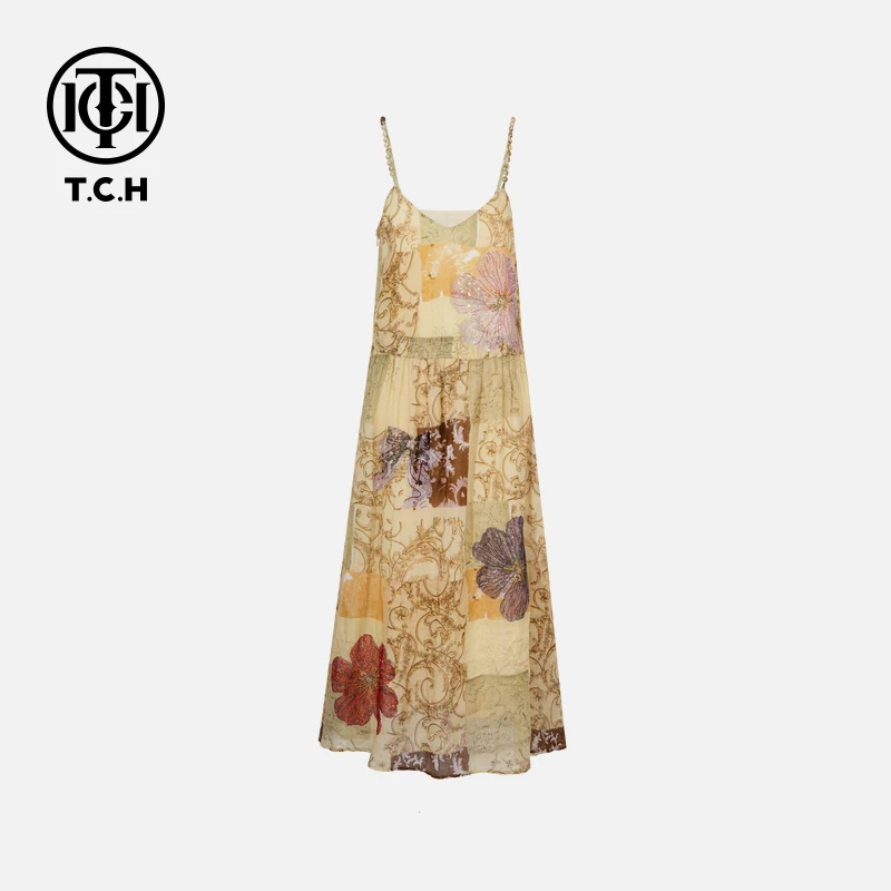 TCH私服烫钻工艺新时尚淑女百搭潮流连衣裙女T75B30E5229轻奢tch