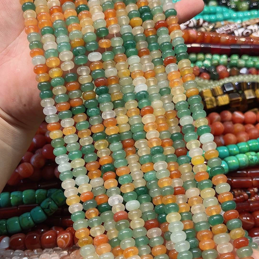 玛瑙/玉髓合金珠宝半成品多宝算盘一条8mm