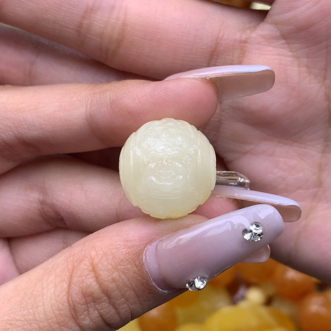 琥珀未镶嵌珠宝奇石18 黄财神珠 全品