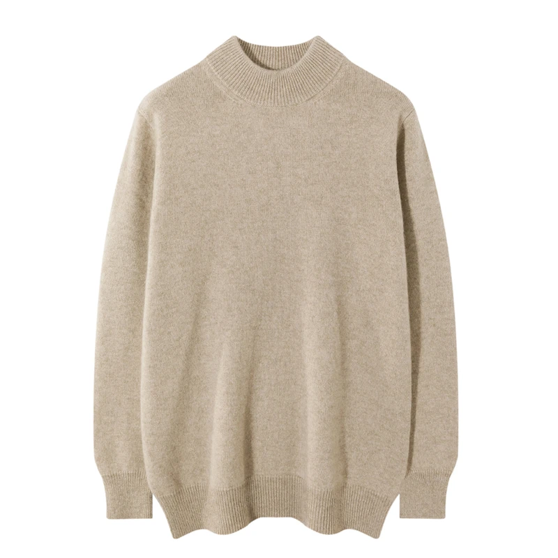 【不议价】男士350克纯山羊绒12针虚提半高领A类MORO针织长袖套头衫