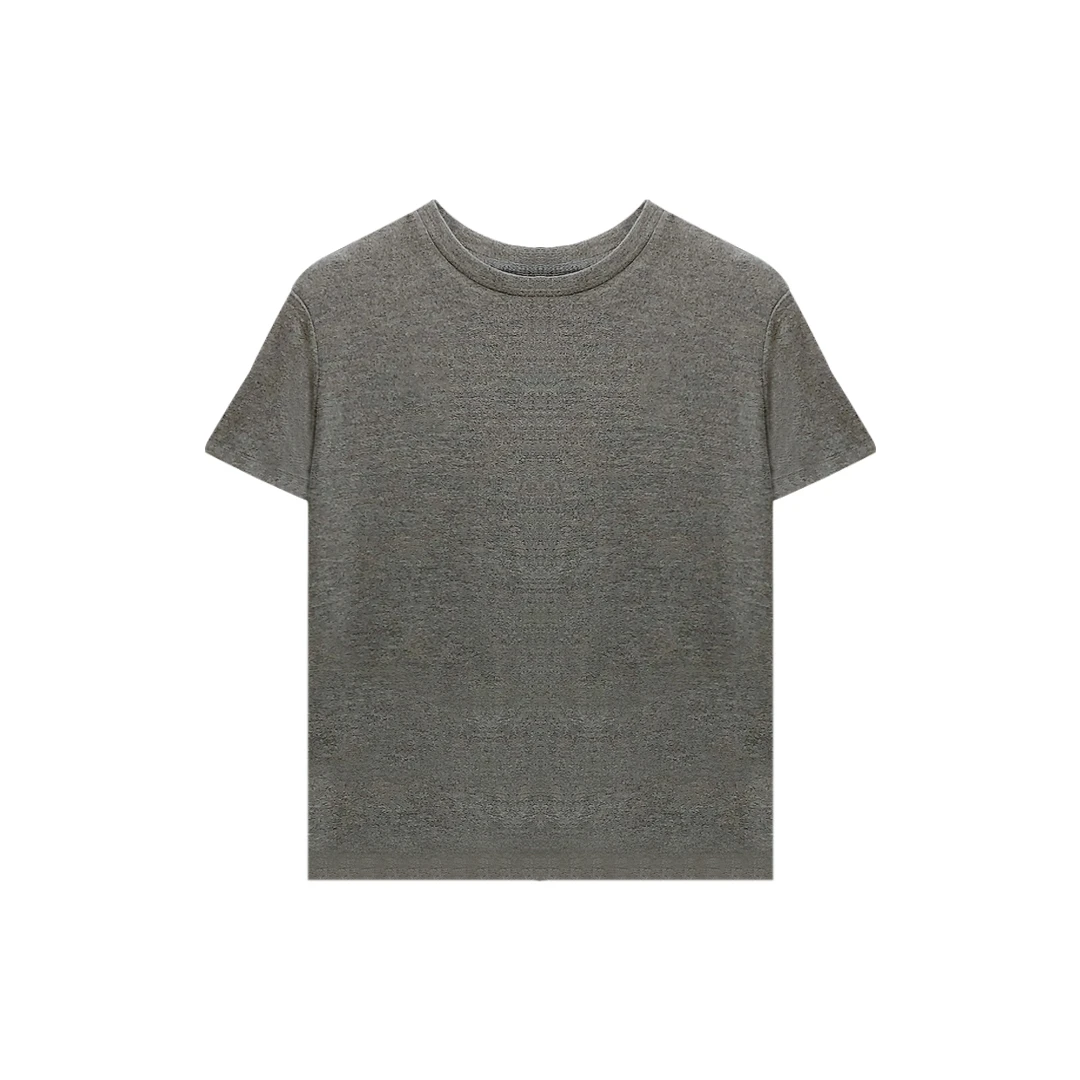 【An ni】Ani-A365战马图案刺绣百搭新款T恤圆领短袖纯色上衣