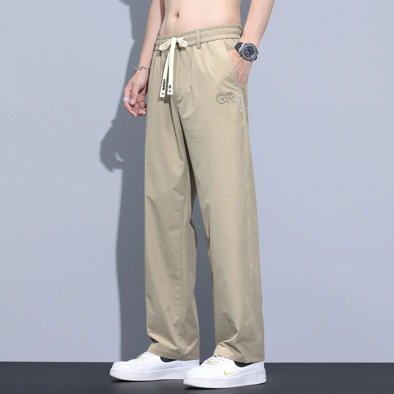 2025春夏季休闲裤男阔腿裤薄款透气宽松直筒YQ930
