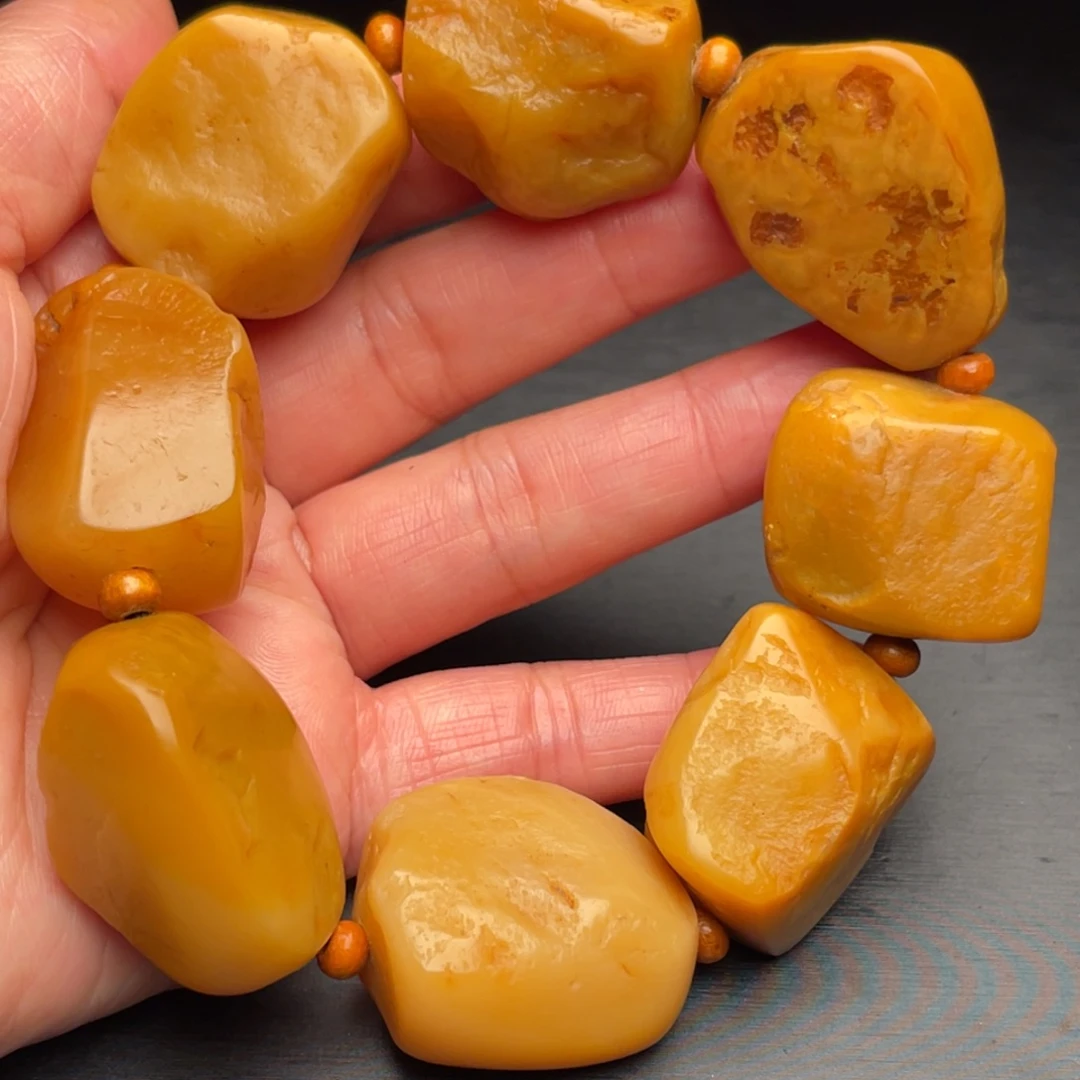 田黄石田黄石手把件手串