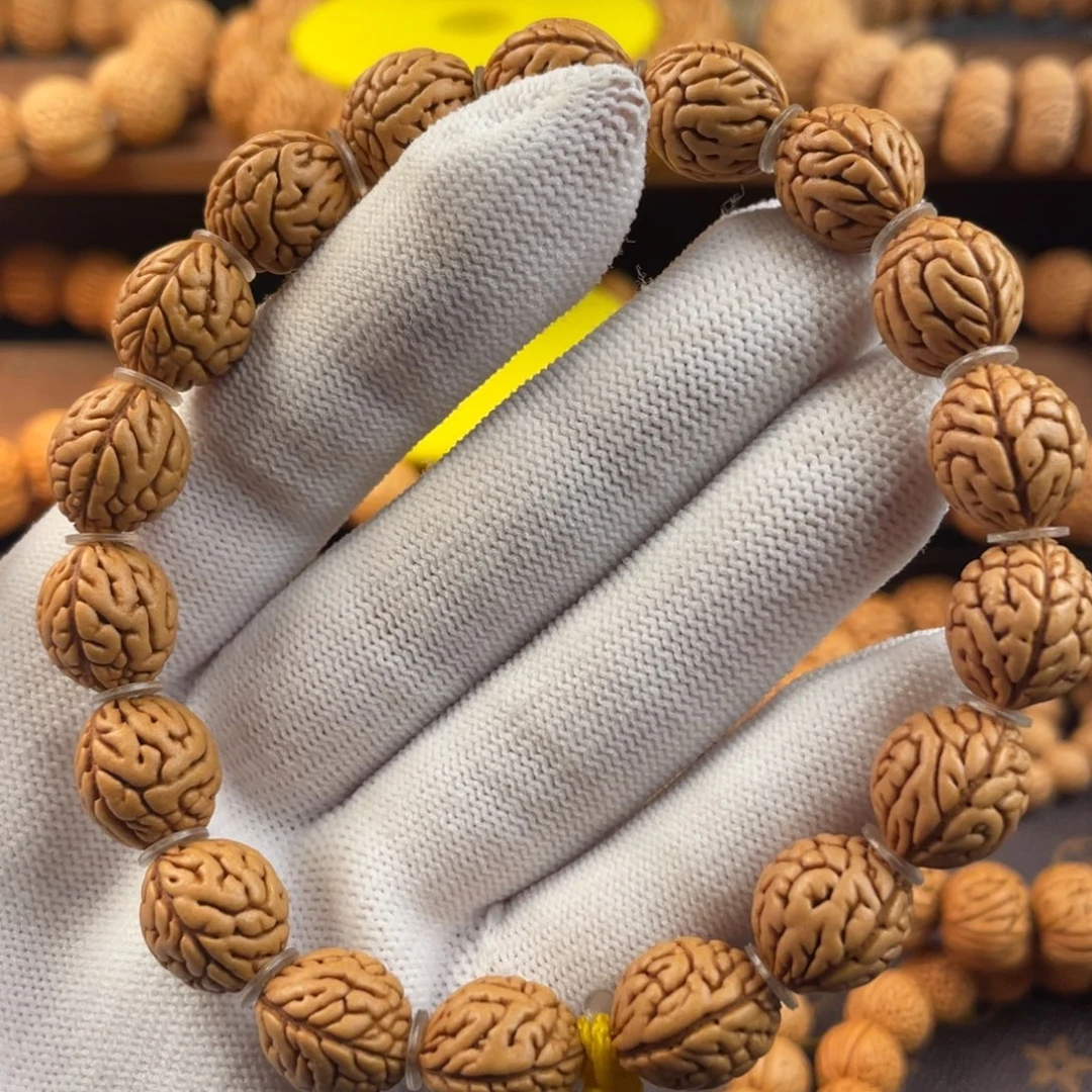 桃核吊坠野生黄金树叶