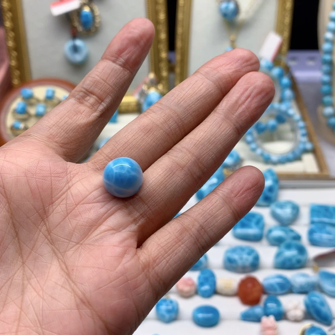 末***车针钠钙石（海纹石）未镶嵌珠宝半成品