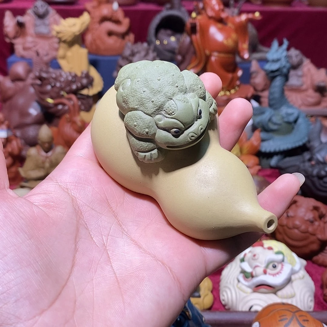 紫砂茶宠宜兴紫砂葫芦蟾