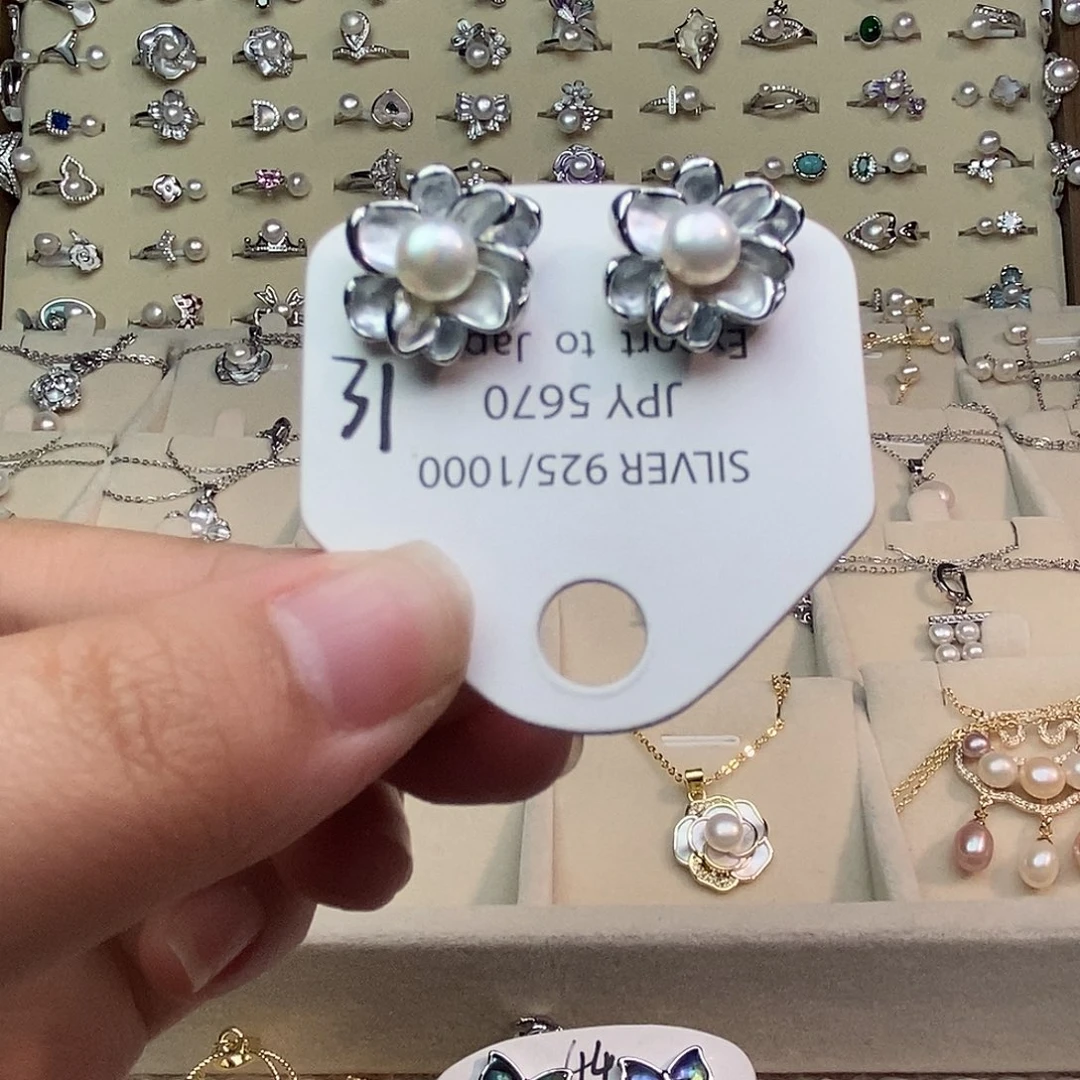 耳饰淡水珍珠银S925镶嵌