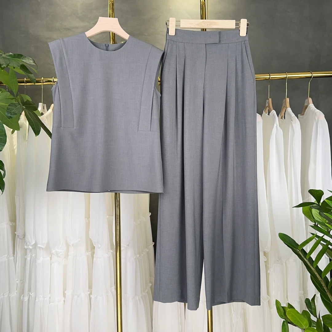 【RG1918】2025年时尚气质百搭减龄显瘦新款小衫休闲裤套装