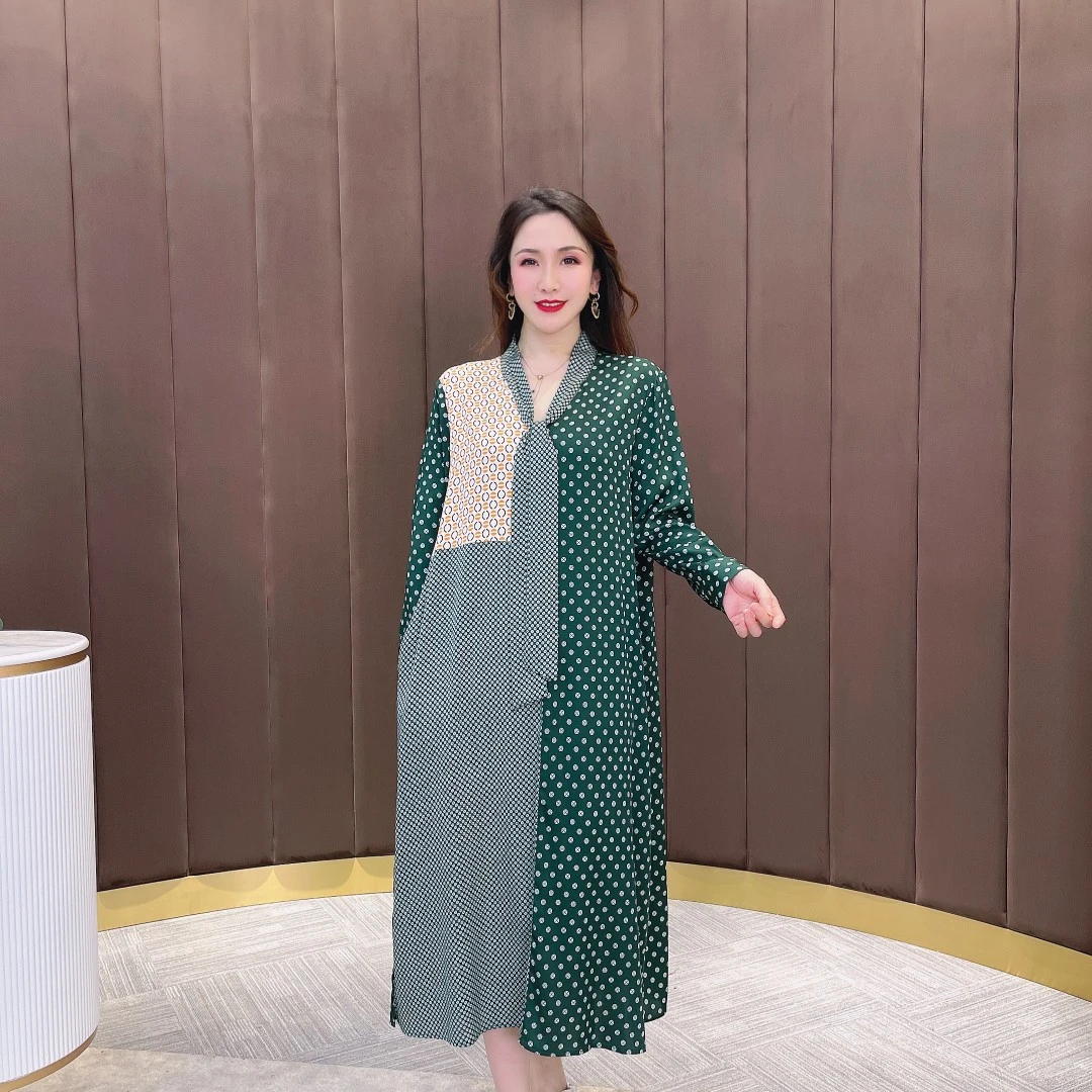 【嘉一】休闲拼色收腰连衣裙 JY-M2129