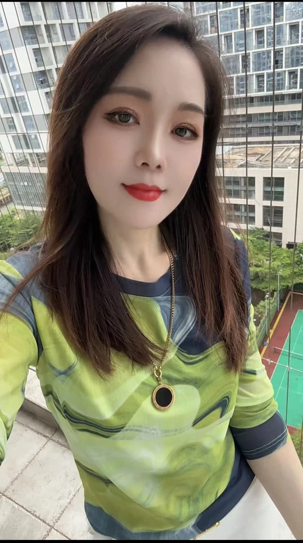 【柔柔推荐】2024初秋款晕染时尚长袖显瘦时尚百搭修身8931