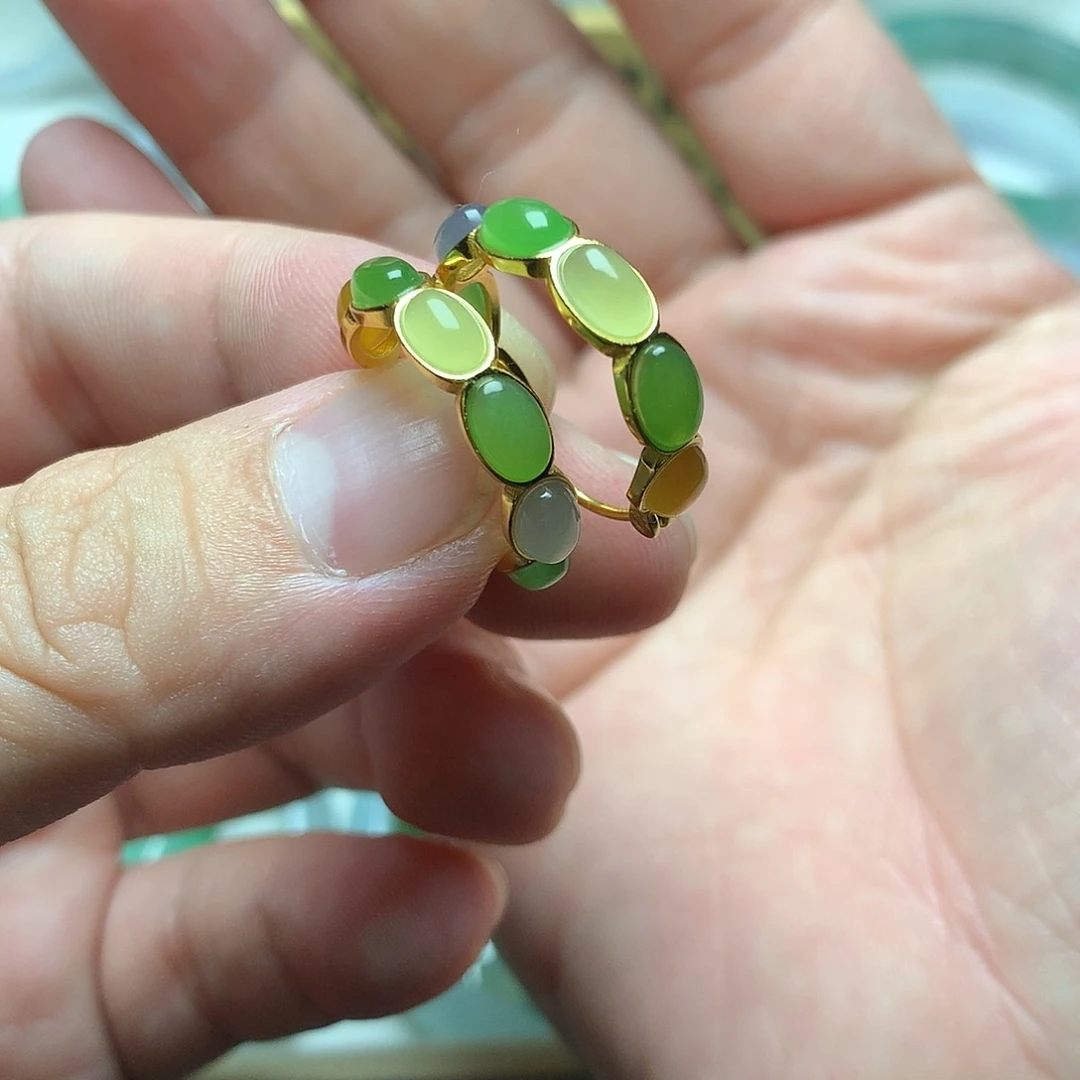 颈饰银S925镶嵌和田玉耳饰