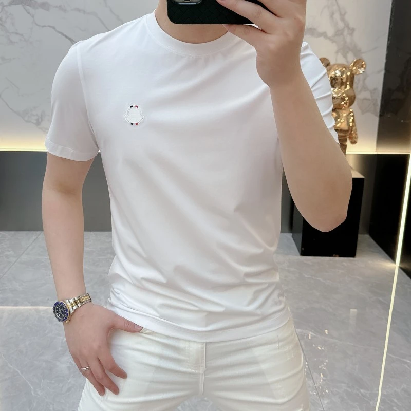 BX轻奢.高品质欧版简约百搭男士圆领T恤短袖潮流时尚2025夏季新款