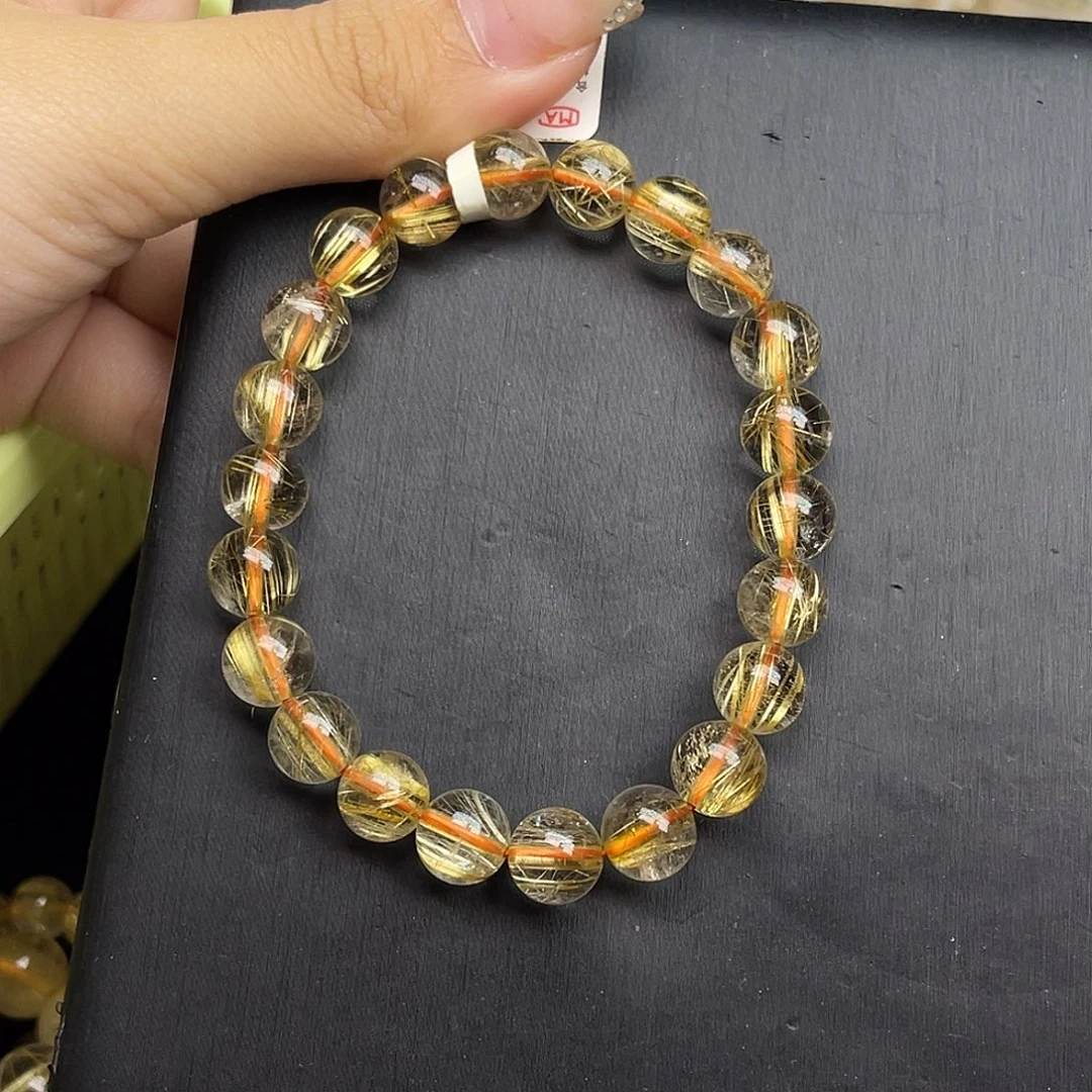 水晶手链未镶嵌金发晶8+