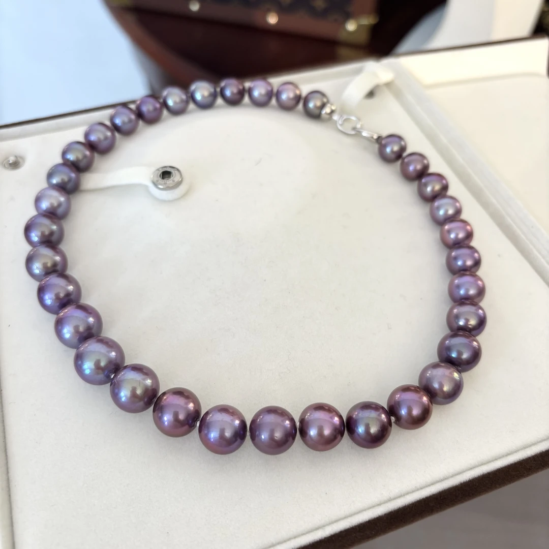 【妖孽紫女神节限定福利】 欧若风珠宝淡水项链  10.5-14mmS925银