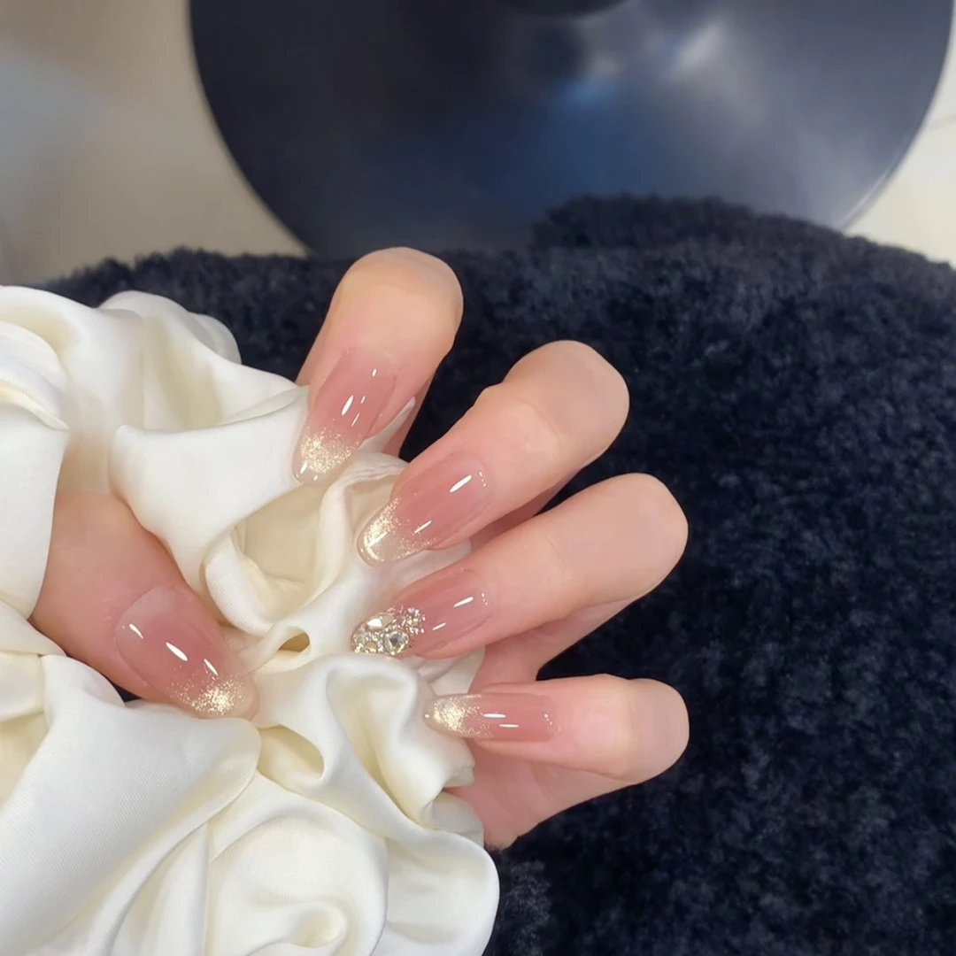 【鎏金】纯手工穿戴甲日禾推荐穿戴甲黄金色美甲新年可手工穿戴甲片