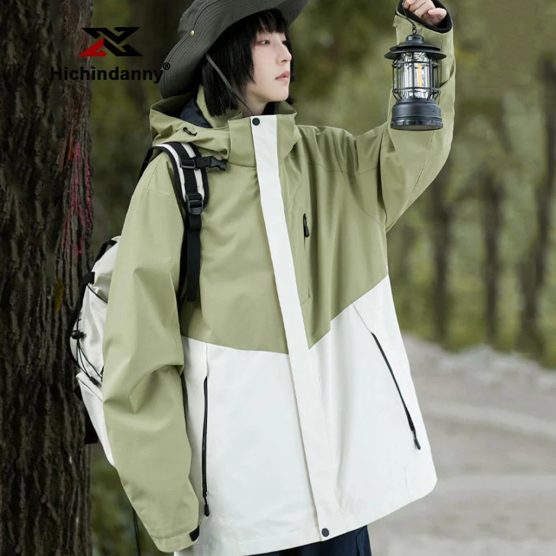 HICHIN户外冲锋衣男女三合一加绒春秋冬防风防水可拆卸登山服外套