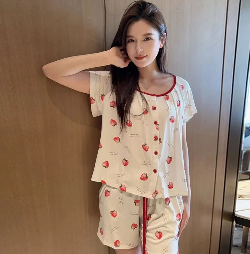 SIEOYJIEA/私迹大榕家viki【可爱草莓短袖】时尚女款家居服睡衣