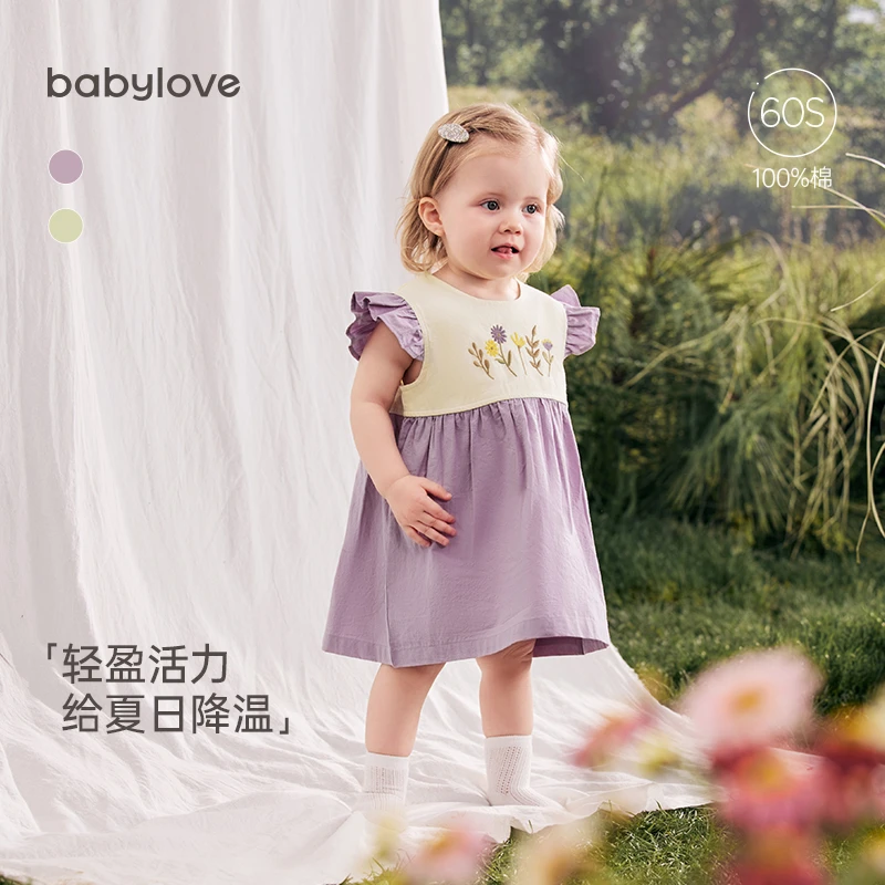 【清货捡漏】junejunior*babylove女童连衣裙夏季纯棉纱布刺绣公主