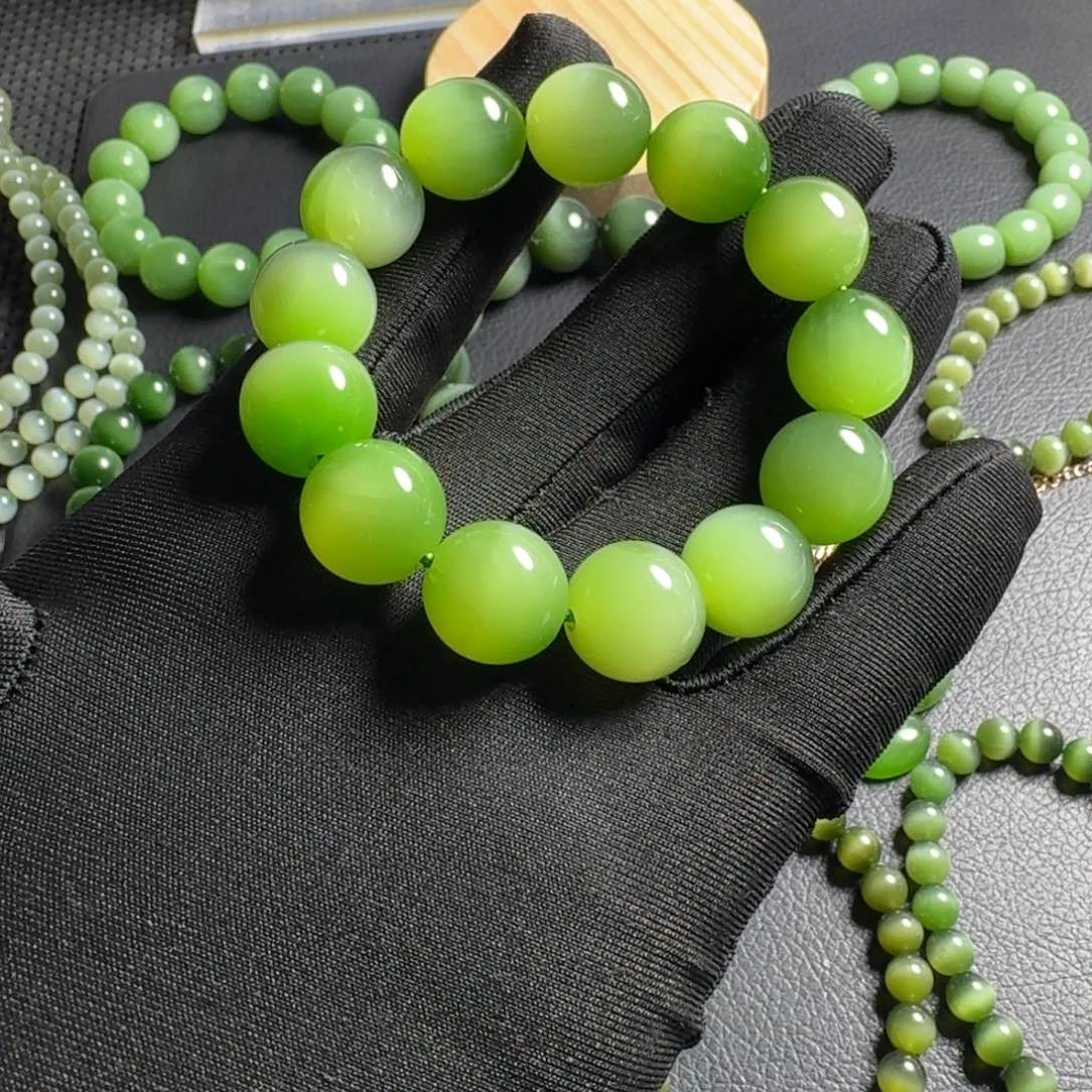 和田玉（碧玉）手串未镶嵌河**鑫