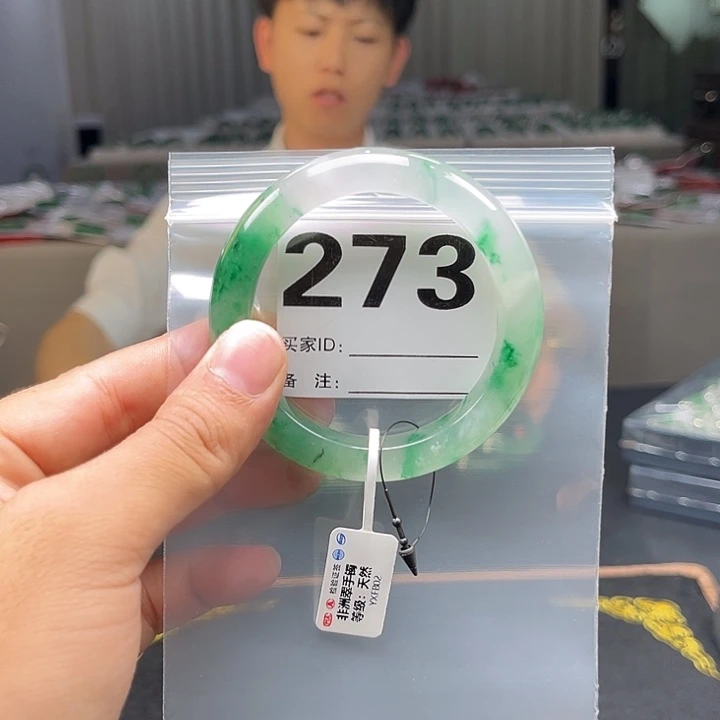 石英质玉（非洲翠）手镯未镶嵌273圈口55