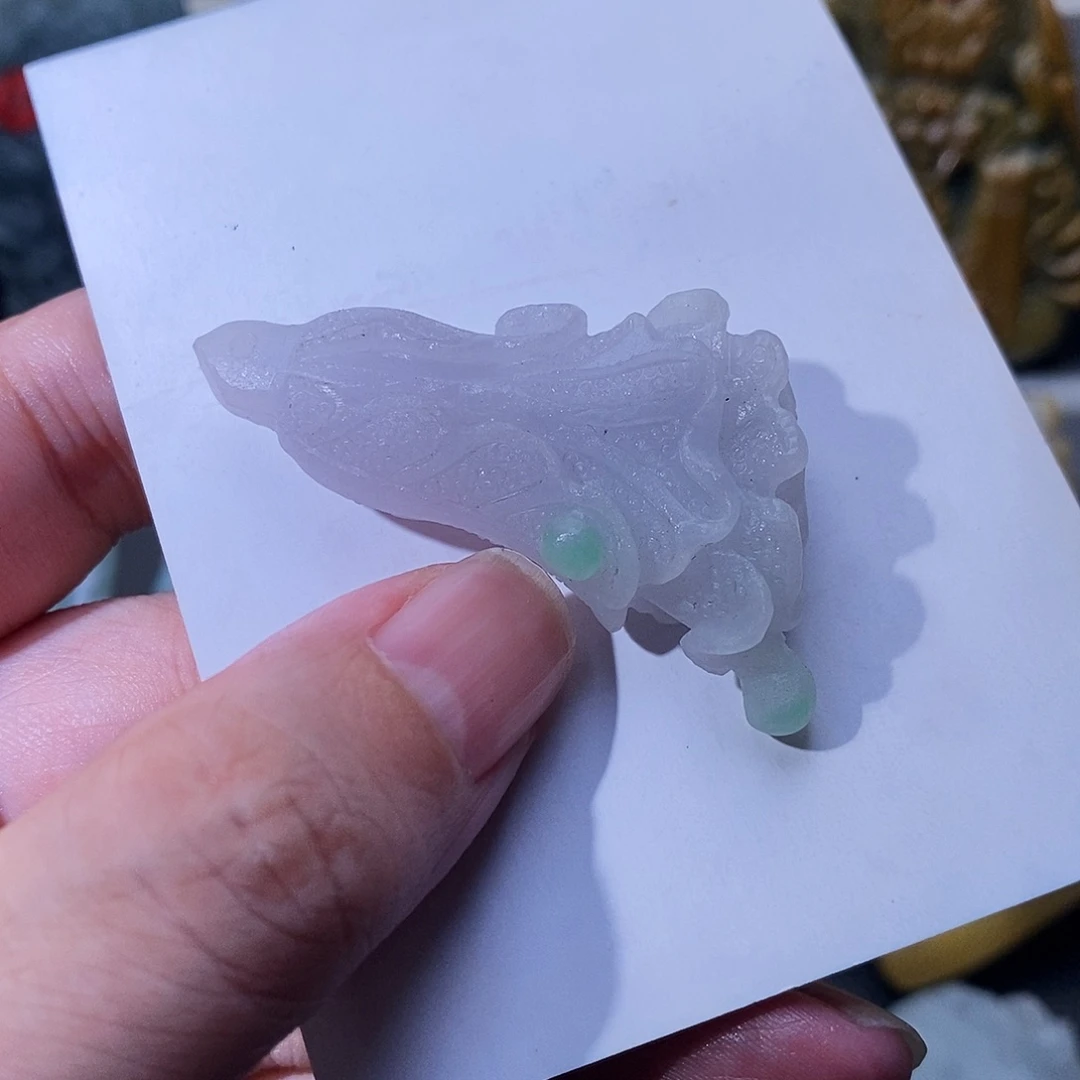 未镶嵌定制翡翠白菜 抛光三天