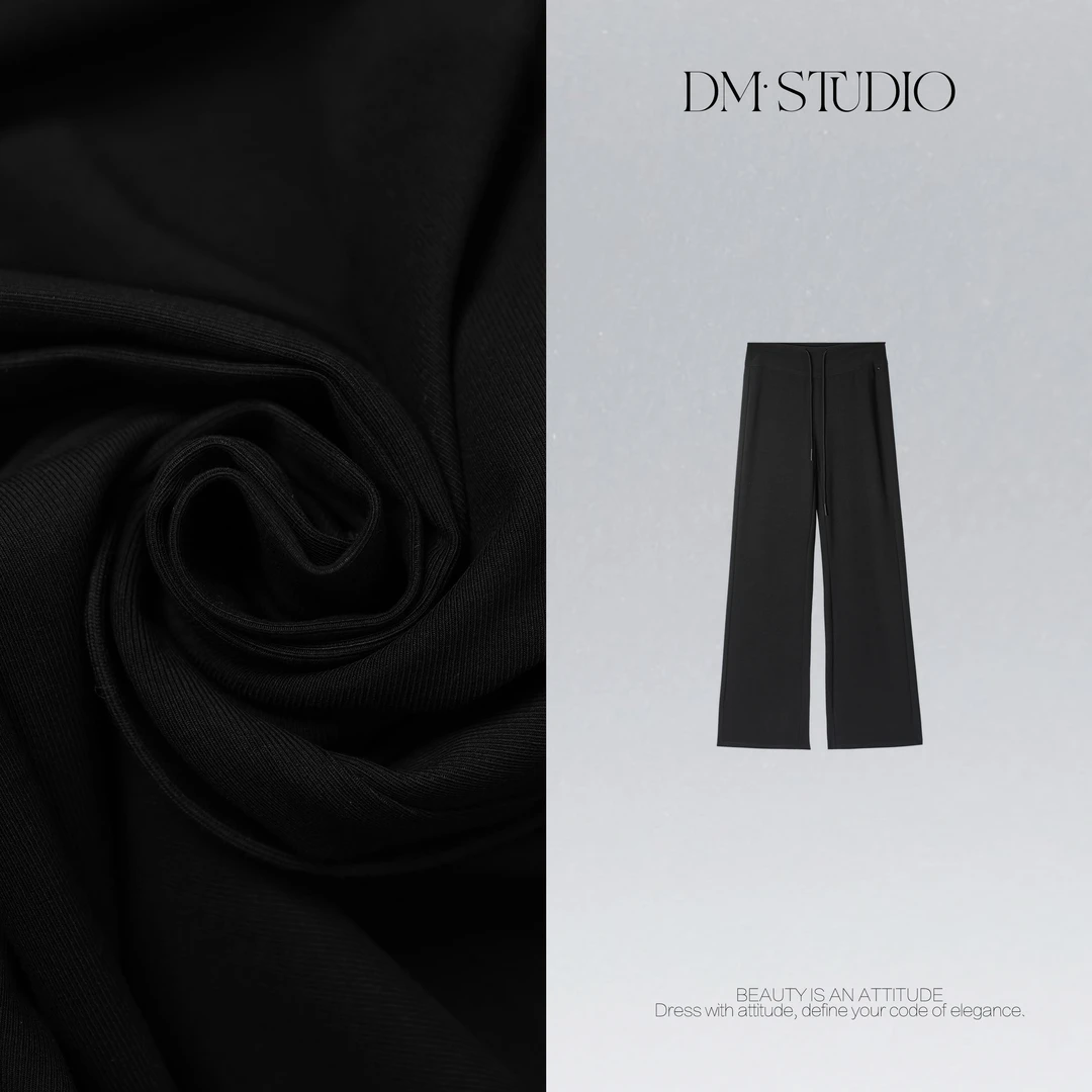 DEDM•STUDIO/气质减龄休闲百搭纯色抽绳直筒休闲长裤2506KZ/P6912