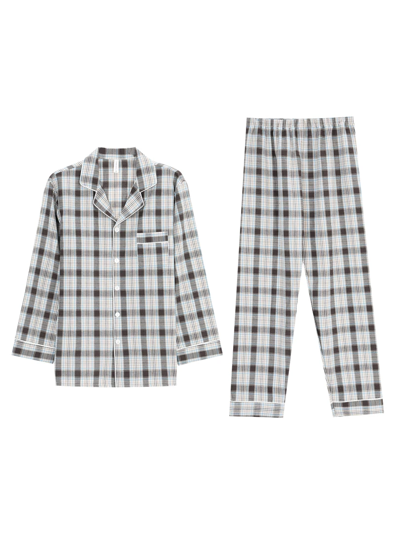 比迪维【星序】色织全棉拉绒保暖柔软亲肤情侣装睡衣