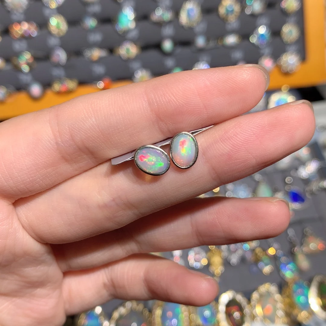 银S925镶嵌欧泊欧泊戒指w