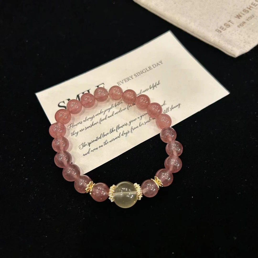 YIMI 天然水晶草莓晶手链x1235（8毫米）