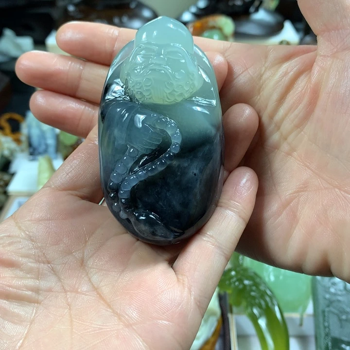 蛇纹石玉手把件未镶嵌@**行