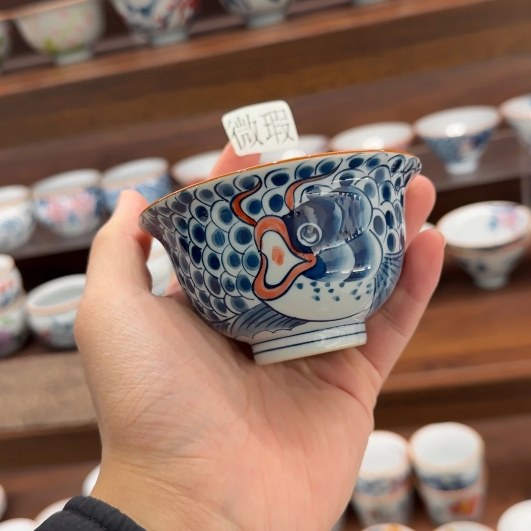 釉下手绘茶具微瑕