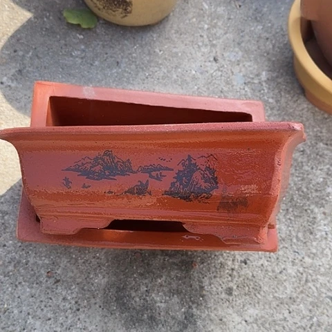 紫砂宜兴紫砂花盆26+26红马槽