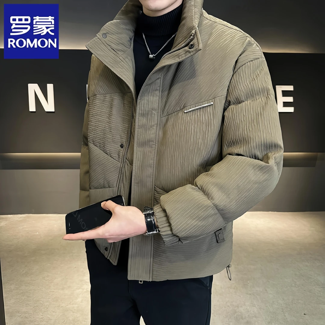 罗蒙男士立领羽绒服2026秋冬季新款高级感休闲痞帅加厚防寒服外套