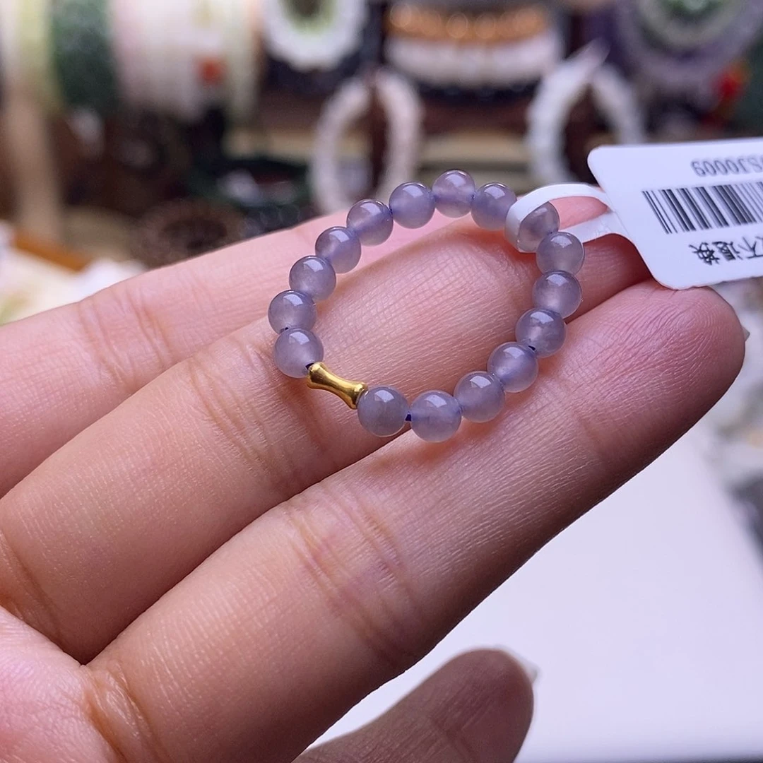 颈饰未镶嵌和田玉高冰烟紫18.k.戒指