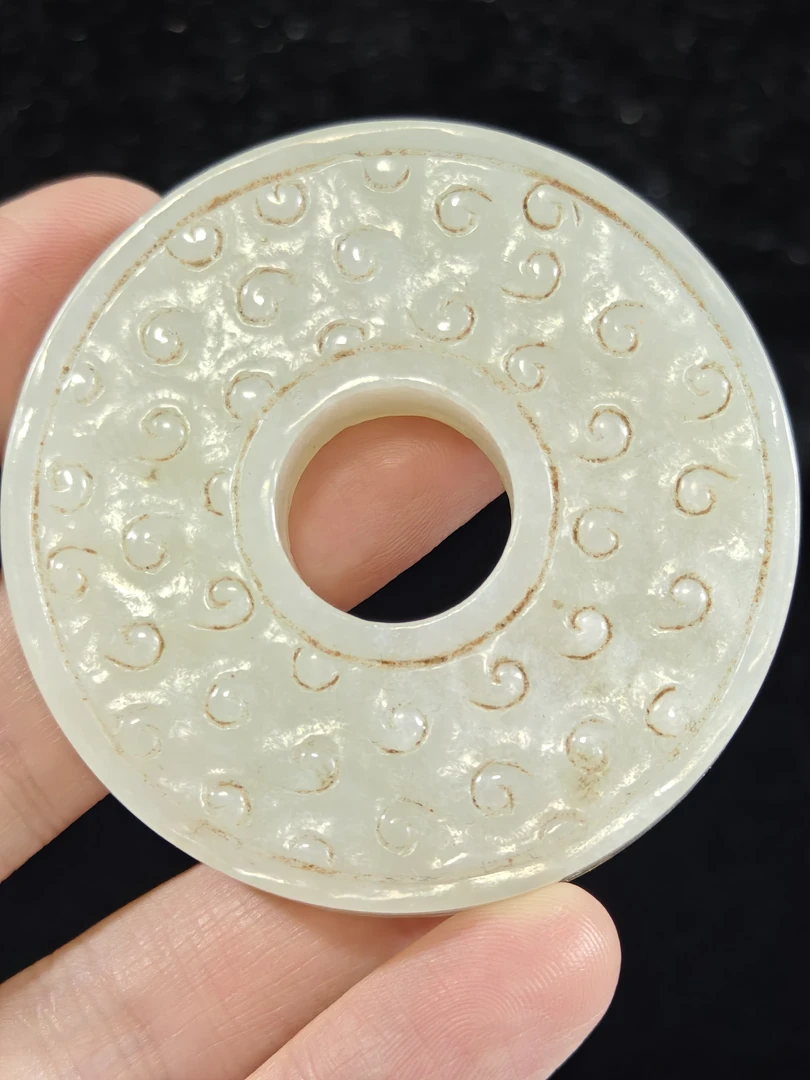 旧藏天然和田玉玉壁平安扣玉佩挂件吊坠配饰