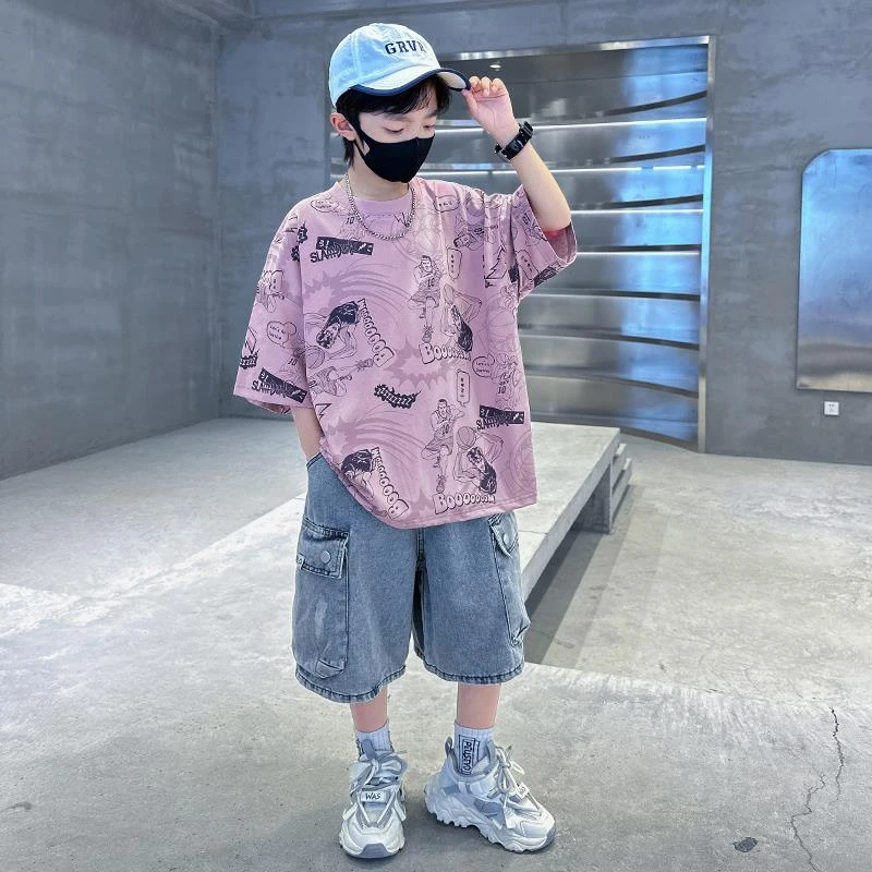 男童夏装上衣2025新款儿童运动夏款帅气男孩中大童夏季潮童装衣服