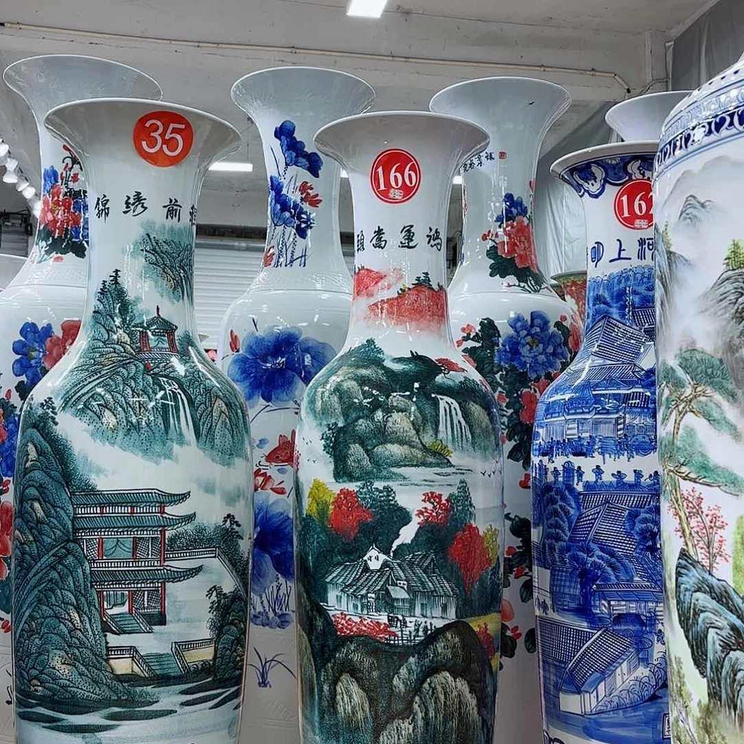 瓶鸿运当头1.4米一对手工大花瓶