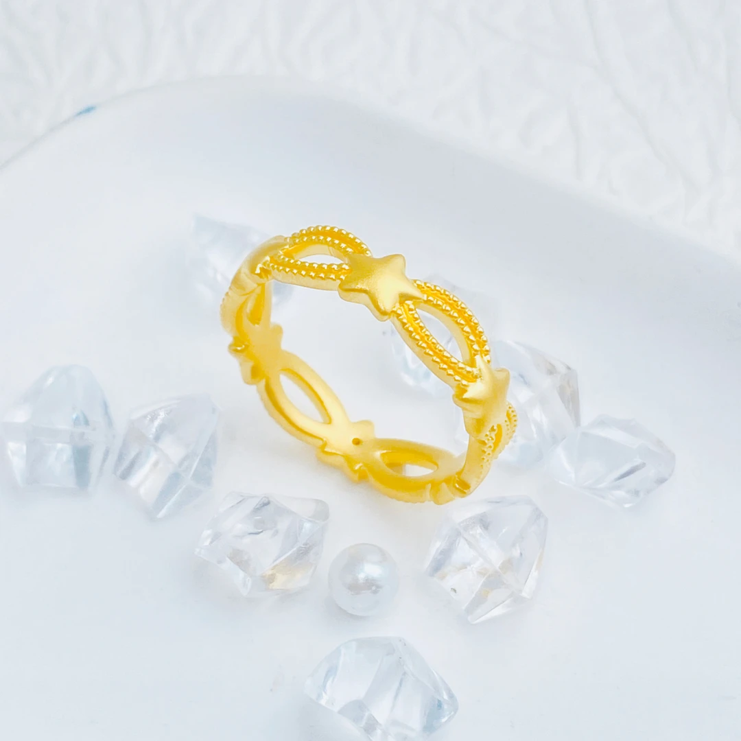 【国潮】  足金999 星星戒指 1.04 12圈口