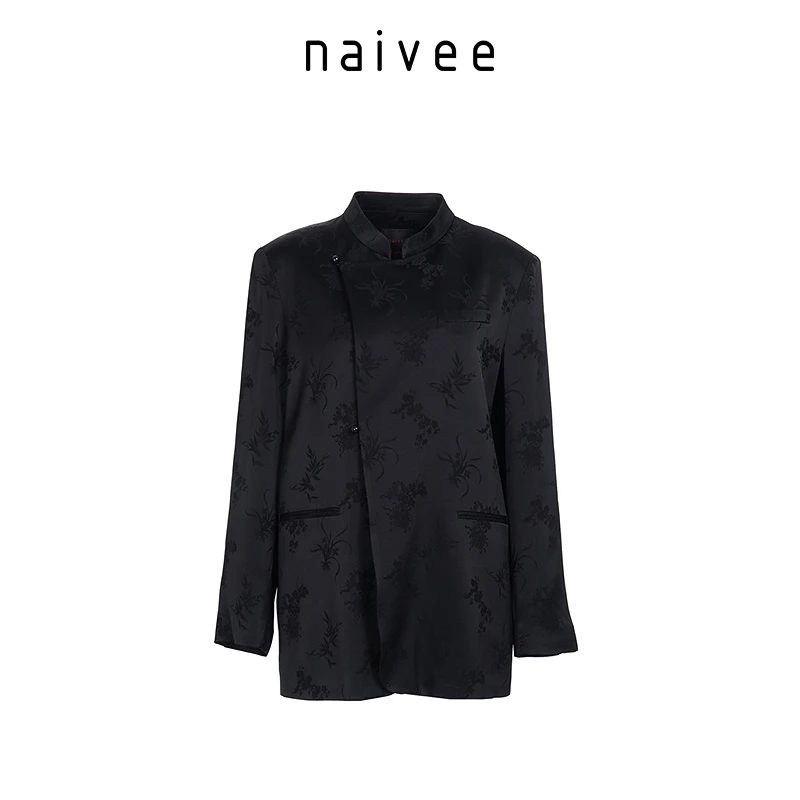 Naivee/纳薇【急脾气小江】新中式复古气质黑色西装247138232