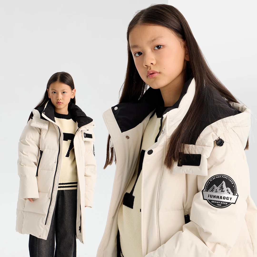 童心园大风车儿童户外防寒羽绒服三防面料加长保暖童装羽绒服T273