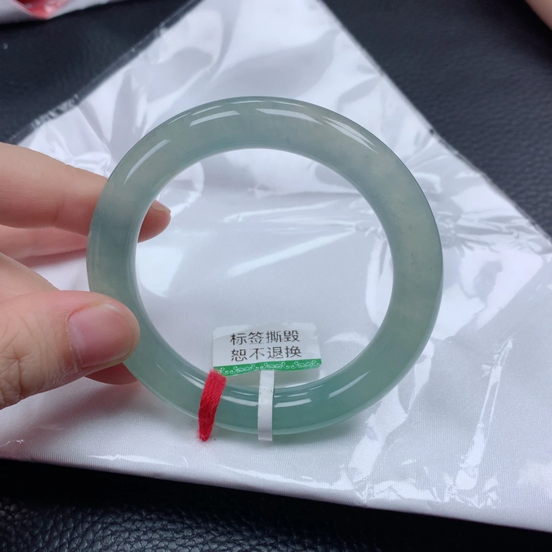 翡翠手镯未镶嵌缅甸天然翡翠手镯53圈口