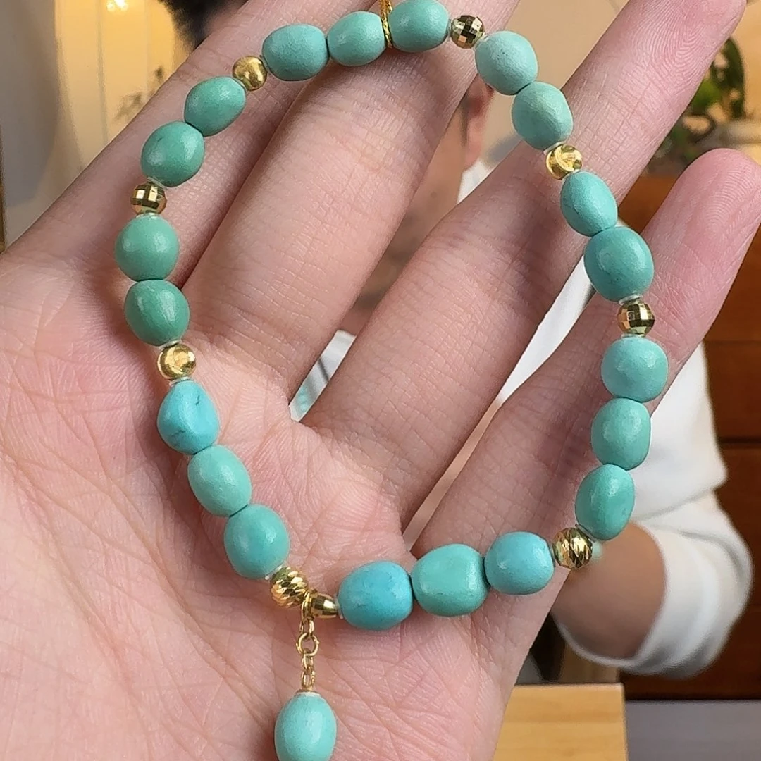 绿松石18K金镶嵌珠宝奇石