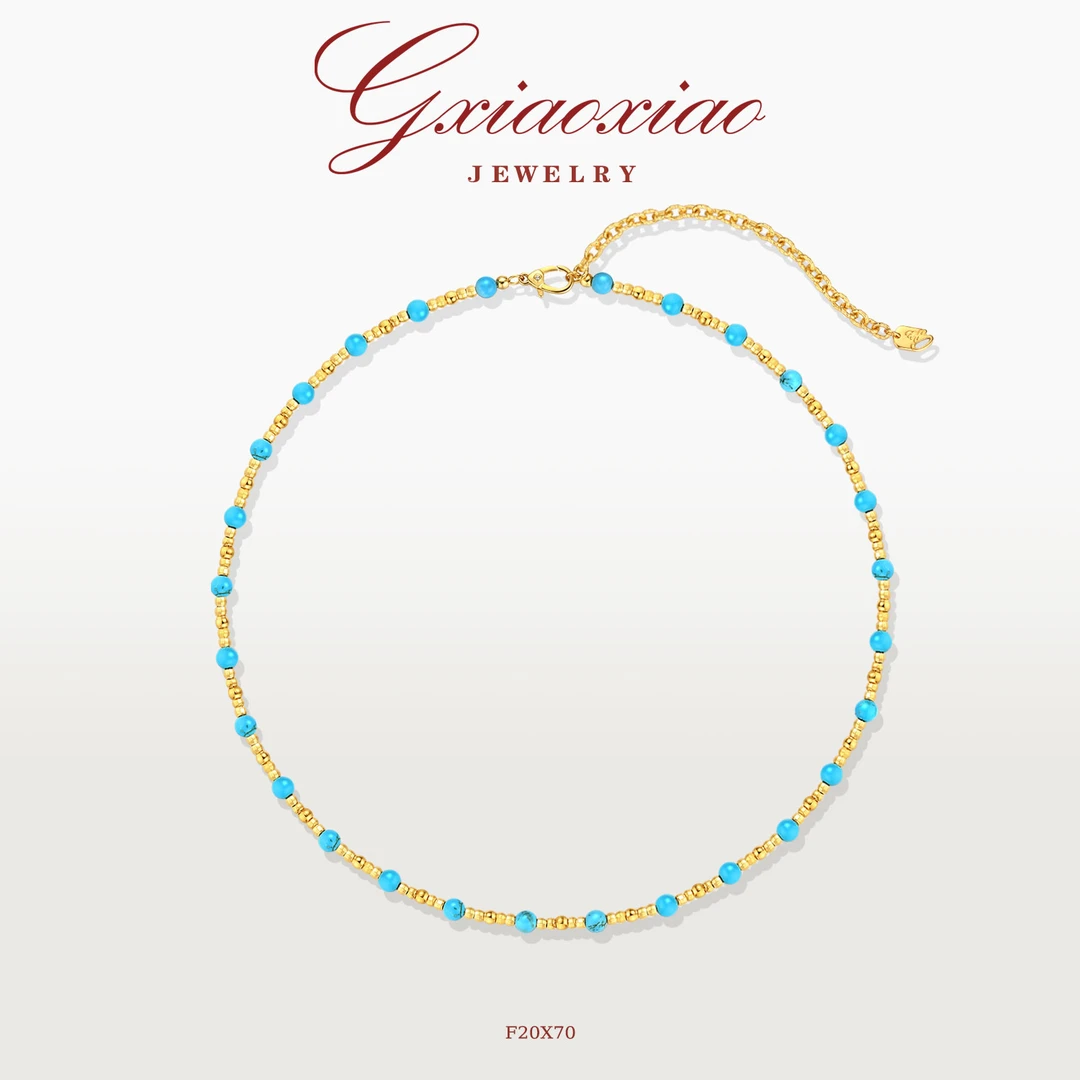 G XIAOXIAO 镀K金 项链 复古小众高级百搭精致锁骨项链 F20X70