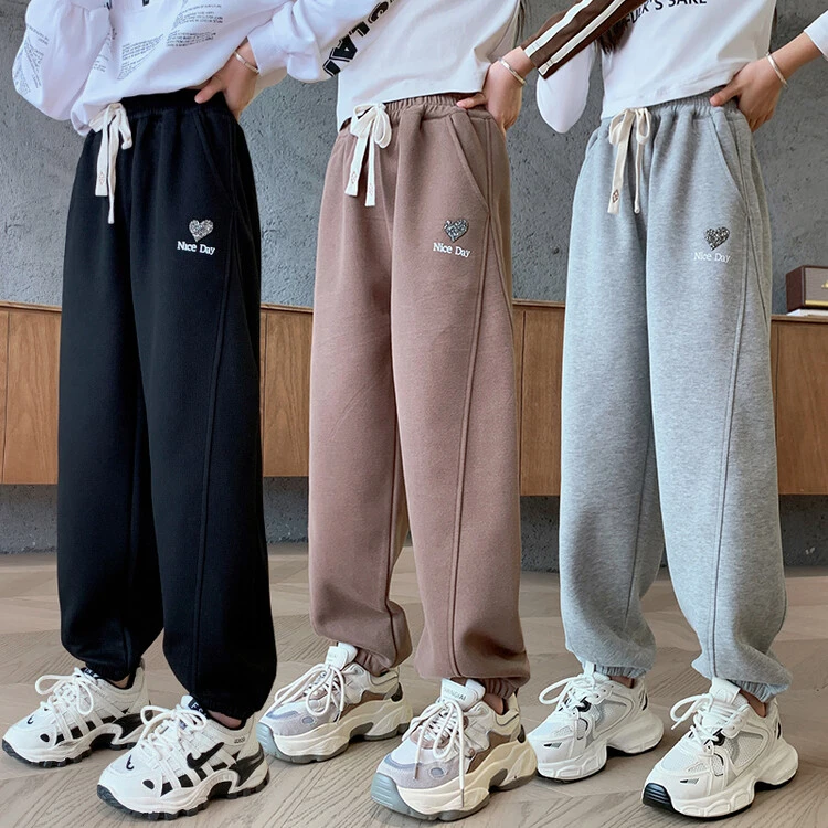 女童裤子春秋款2025新款女大童儿童黑色运动裤秋装女孩休闲卫裤薄