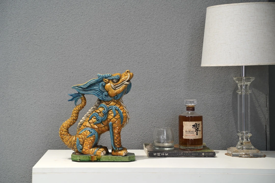 【飞檐走壁· 坐龙】琉璃 高33，长28 不包邮不含卸车