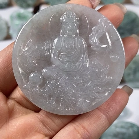 翡翠颈饰未镶嵌玉龙大日如来福利