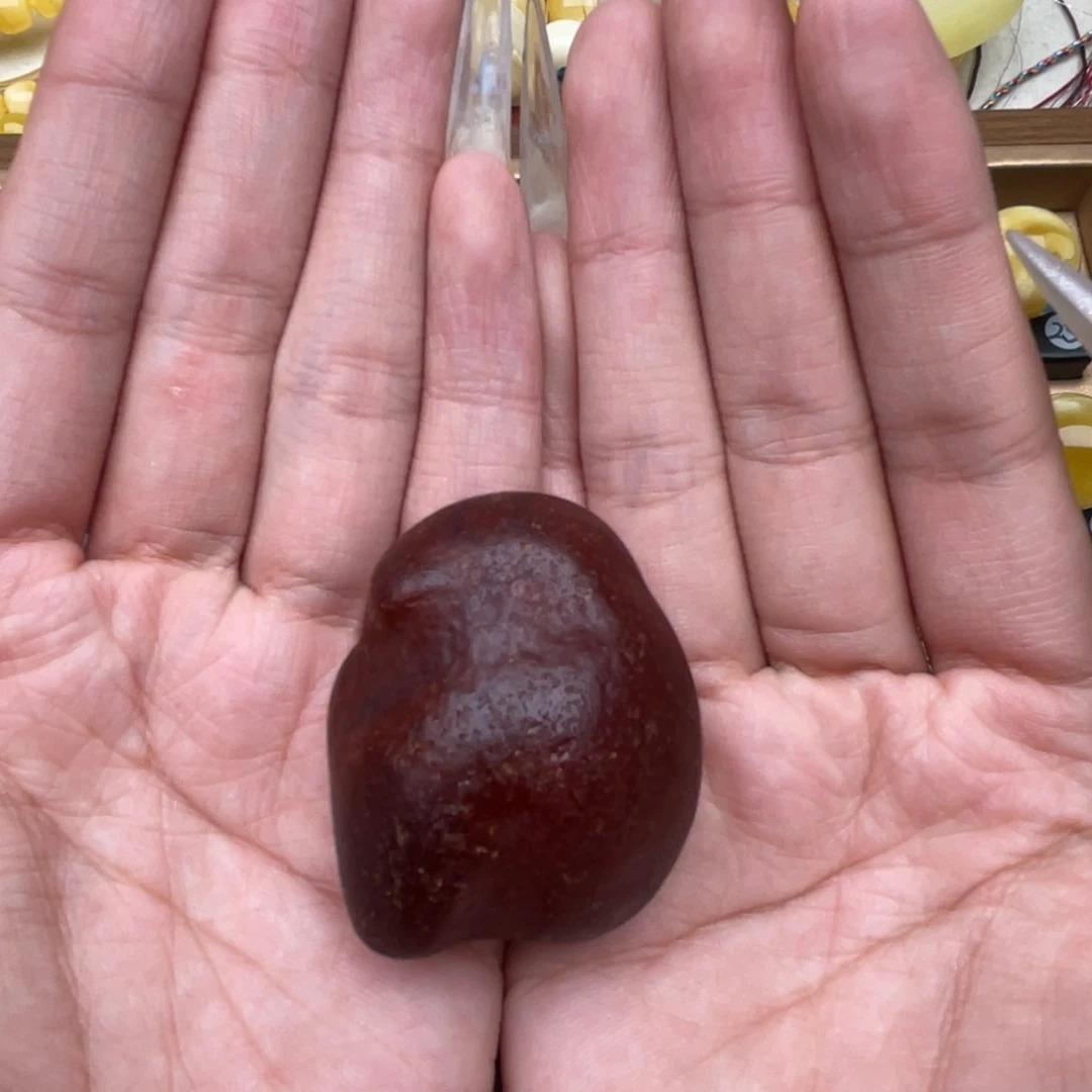 琥珀未镶嵌裸石蜜蜡原石胶皮静