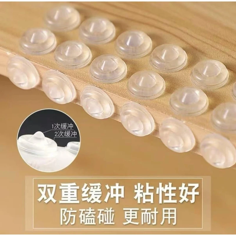 家用耐磨圆形防碰硅胶静音防撞颗粒透明防滑双面脚垫凳子胶垫减震